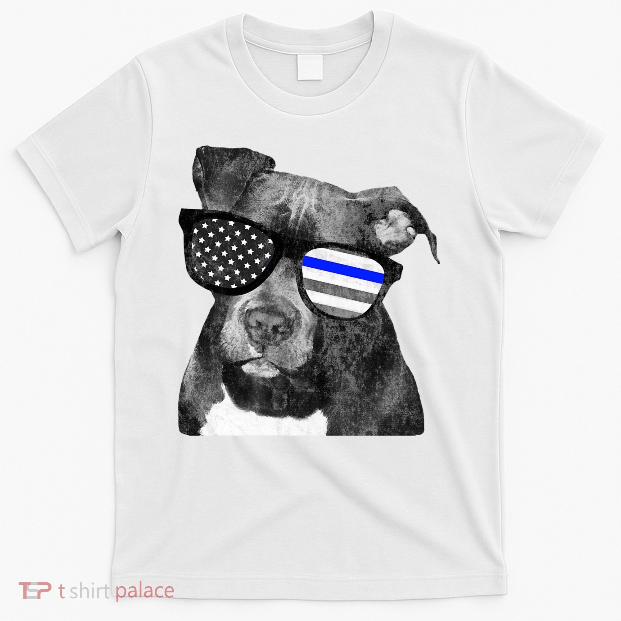 K9 Police Officer Police Pitbull Thin Blue Line Premium T-Shirt