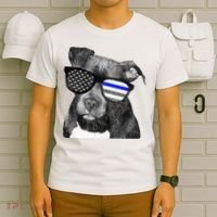 K9 Police Officer Police Pitbull Thin Blue Line Premium T-Shirt thumb 6