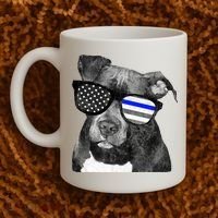 K9 Police Officer Police Pitbull Thin Blue Line Premium Coffee Mug thumb 2