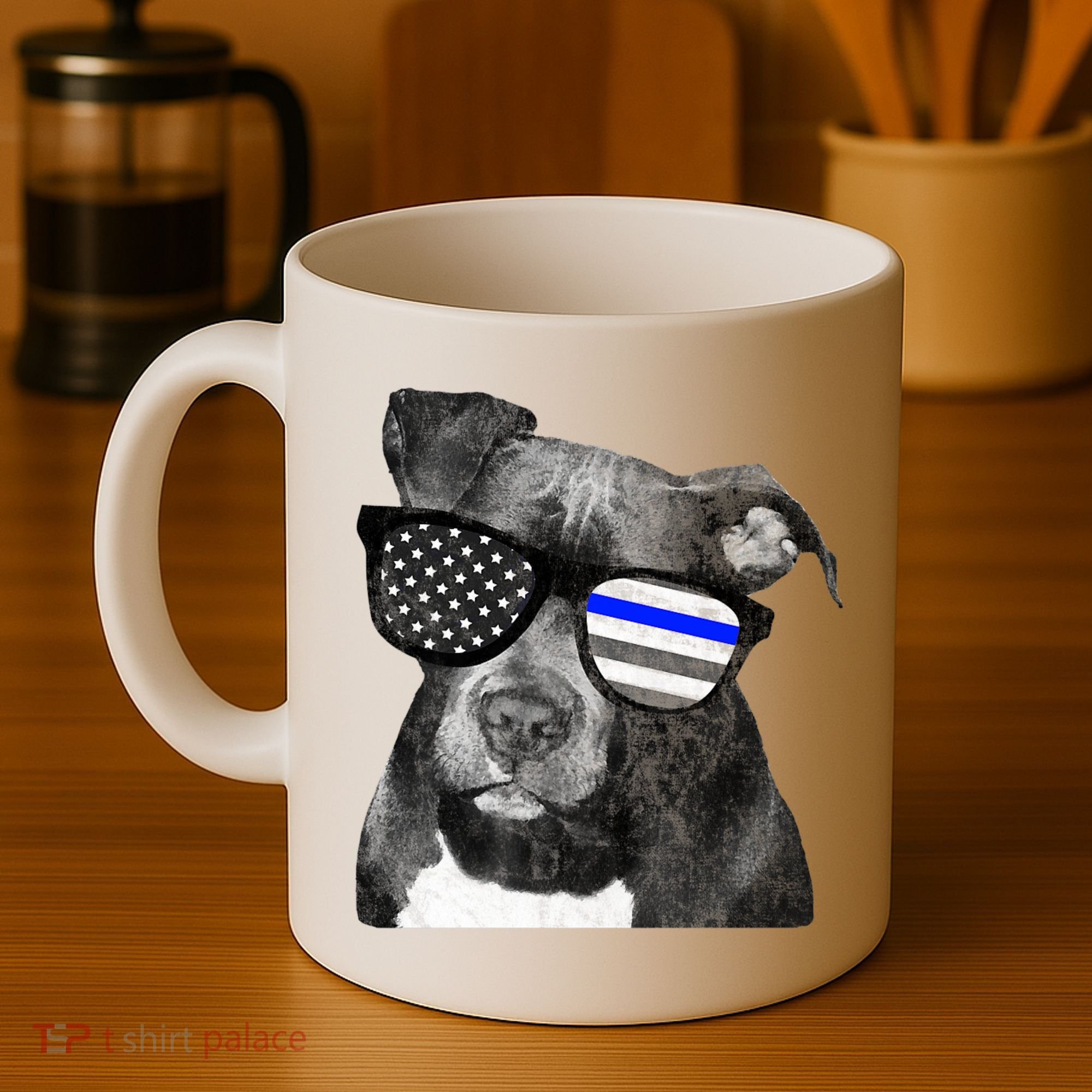 K9 Police Officer Police Pitbull Thin Blue Line Premium Coffee Mug