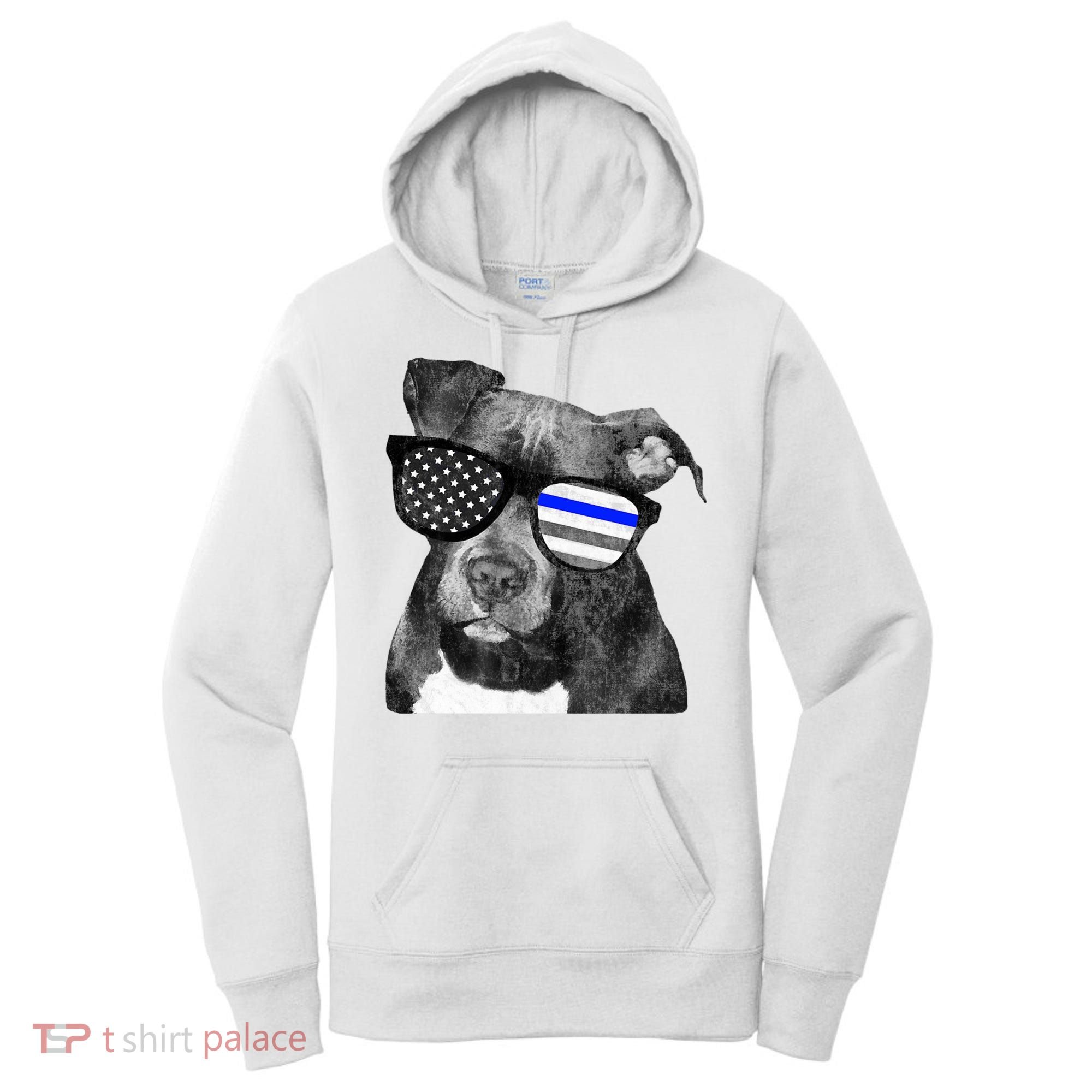 K9 Police Officer Police Pitbull Thin Blue Line Premium Women's Hoodie