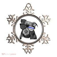 K9 Police Officer Police Pitbull Thin Blue Line Premium Ornament thumb 0