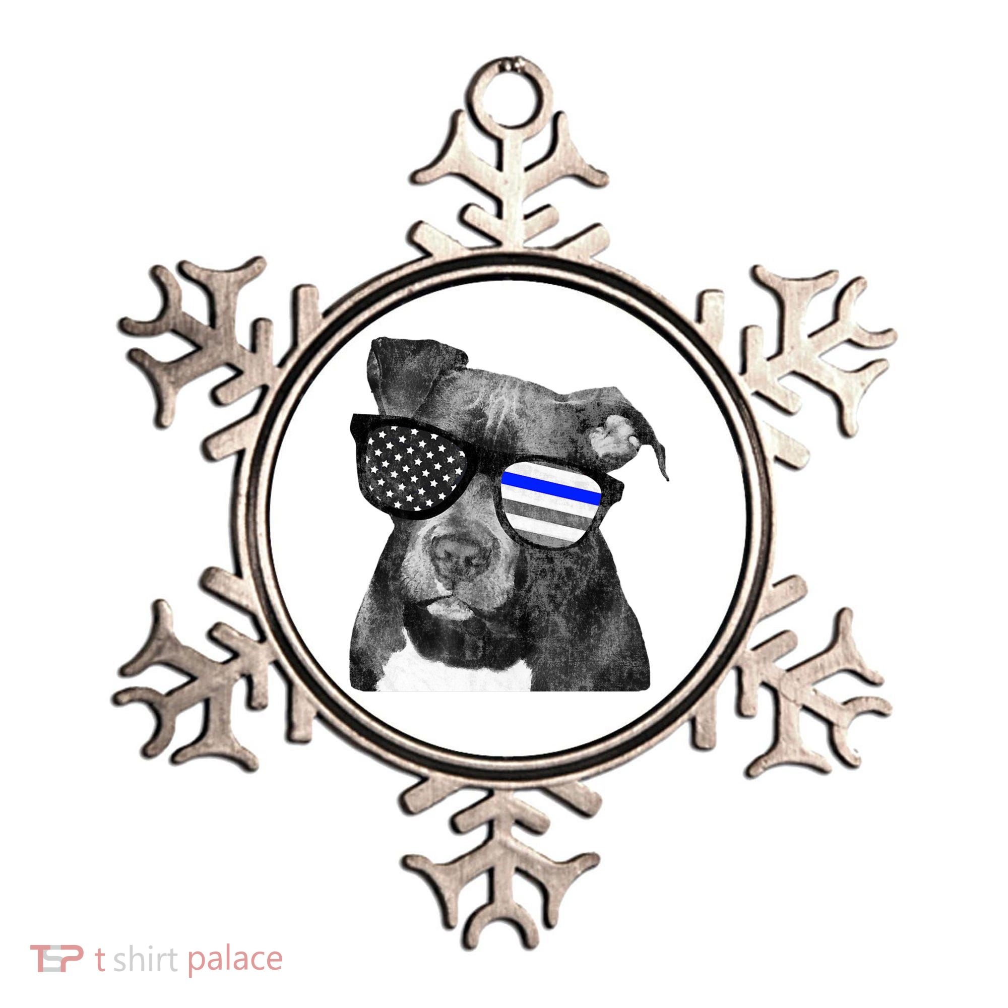 K9 Police Officer Police Pitbull Thin Blue Line Premium Ornament