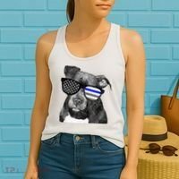 K9 Police Officer Police Pitbull Thin Blue Line Premium Women's Tank Top thumb 2