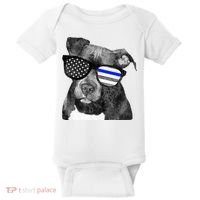 K9 Police Officer Police Pitbull Thin Blue Line Premium Baby Bodysuit thumb 0