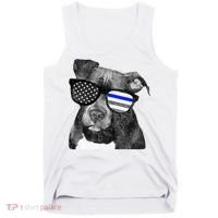 K9 Police Officer Police Pitbull Thin Blue Line Premium Tank Top thumb 0