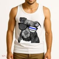 K9 Police Officer Police Pitbull Thin Blue Line Premium Tank Top thumb 3