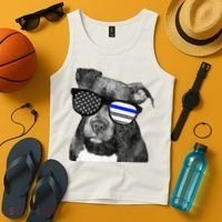 K9 Police Officer Police Pitbull Thin Blue Line Premium Tank Top thumb 4