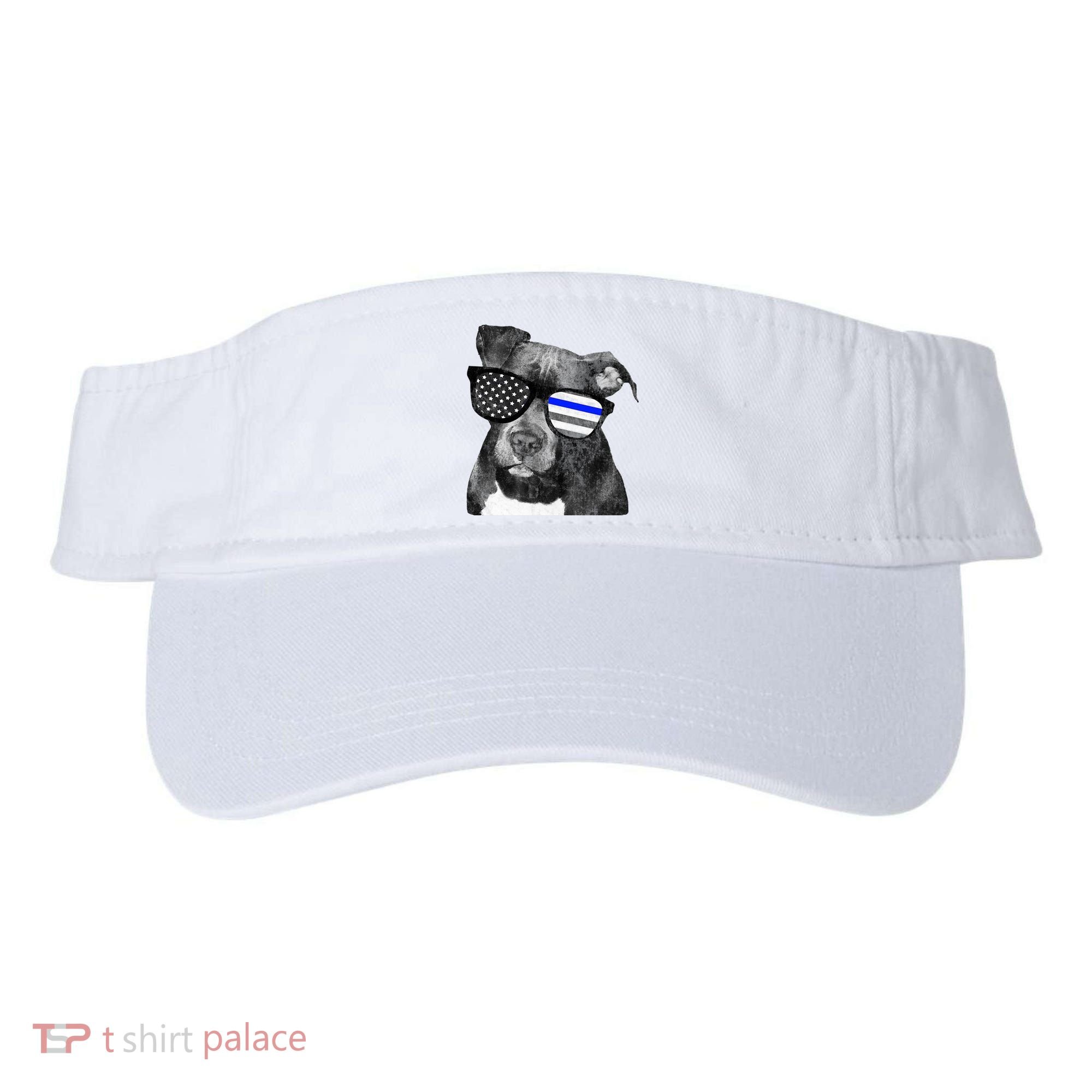 K9 Police Officer Police Pitbull Thin Blue Line Premium Visor