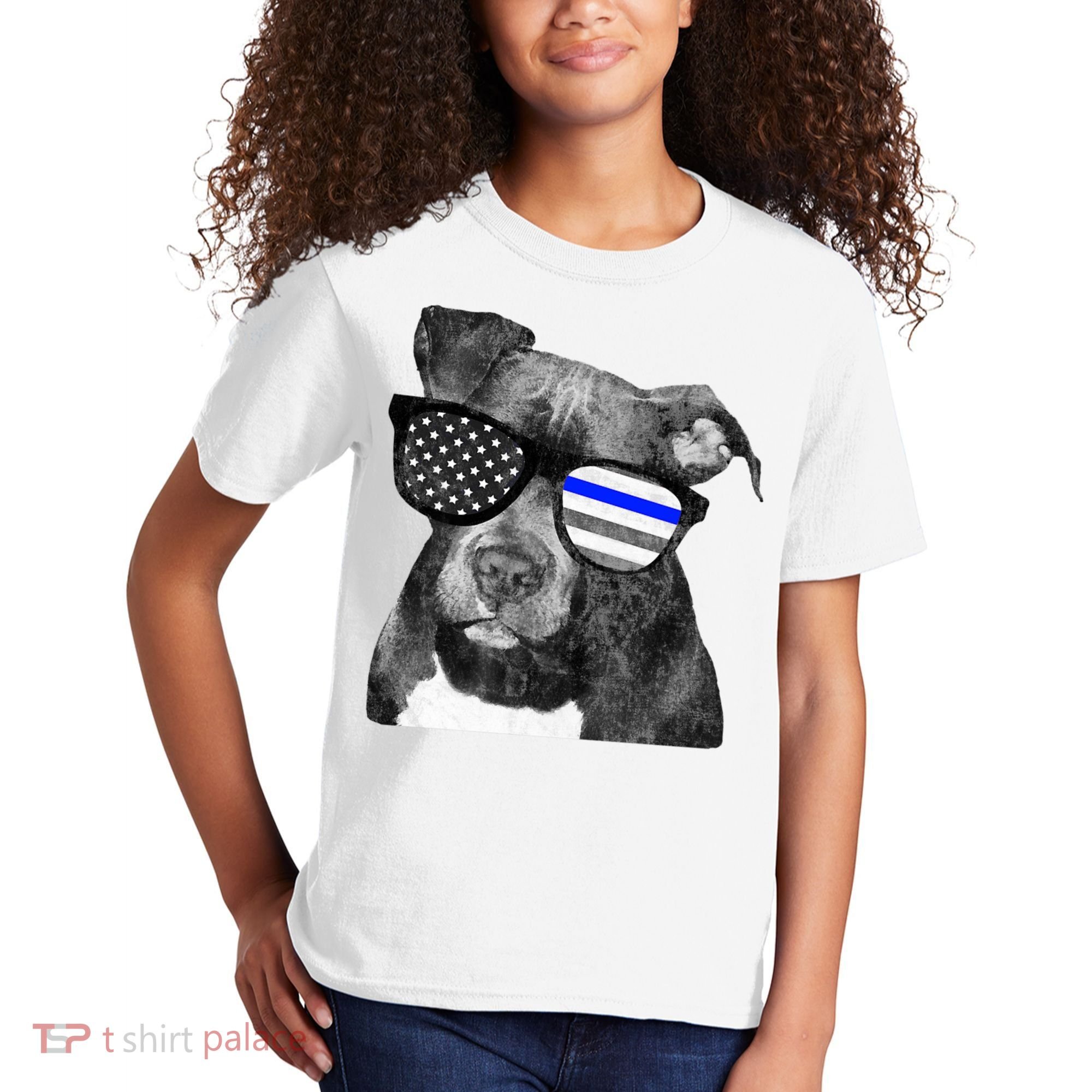 K9 Police Officer Police Pitbull Thin Blue Line Premium Kids T-Shirt