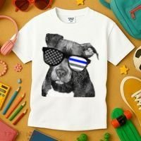K9 Police Officer Police Pitbull Thin Blue Line Premium Kids T-Shirt thumb 3