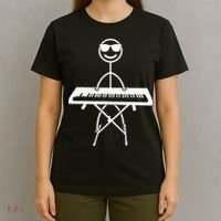 Keyboard Piano Pianist Stick Figure Piano Player T-Shirt thumb 4