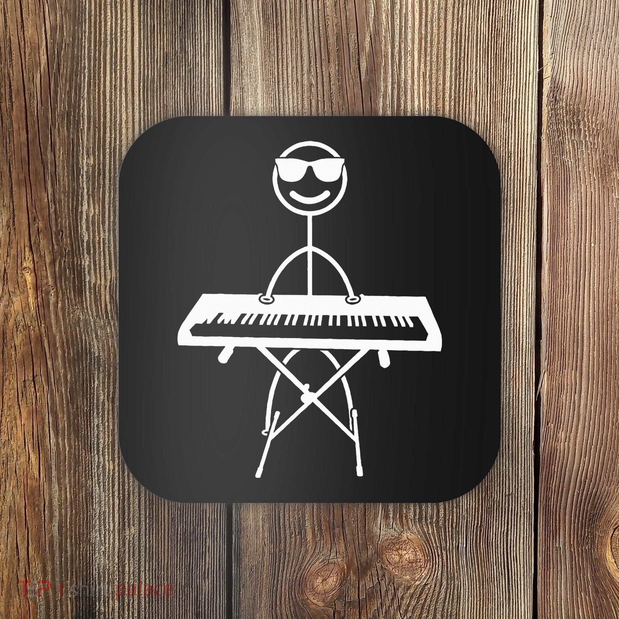 Keyboard Piano Pianist Stick Figure Piano Player Coaster