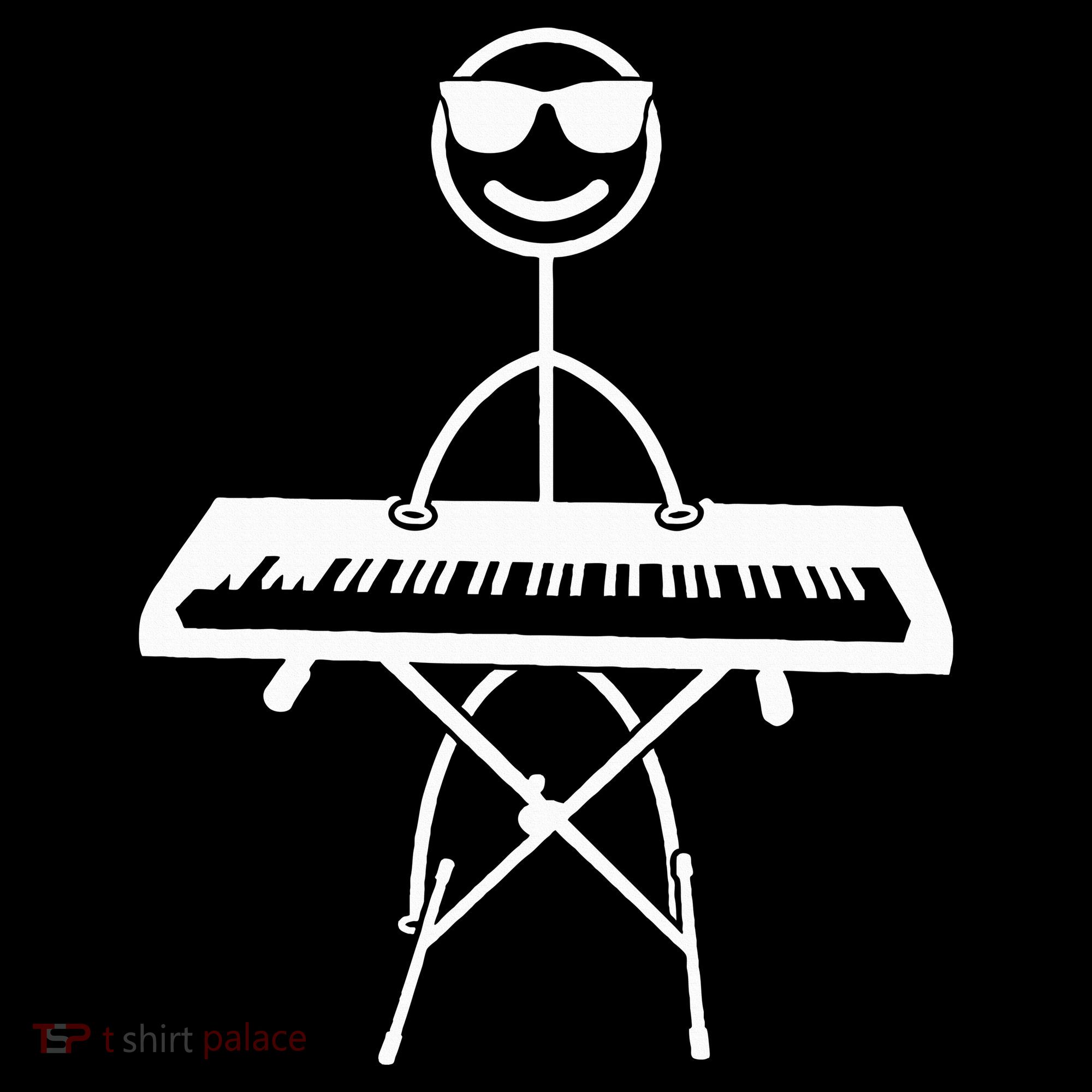 Keyboard Piano Pianist Stick Figure Piano Player Women's Hoodie