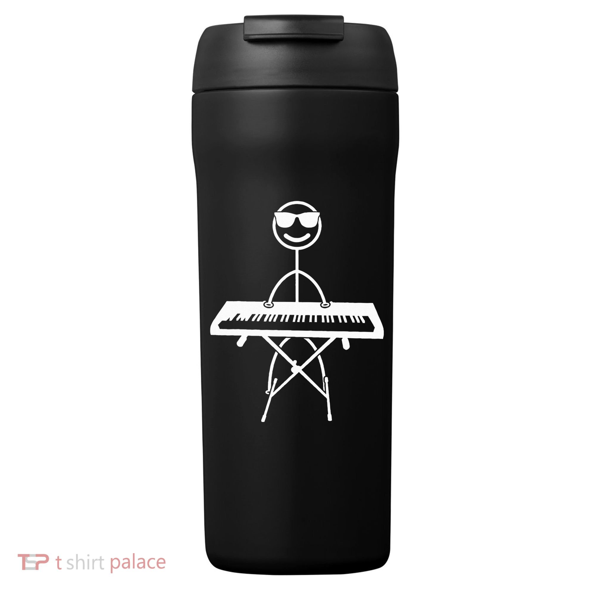 Keyboard Piano Pianist Stick Figure Piano Player 24oz Duet Stainless Steel Tumbler
