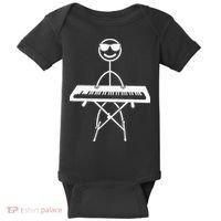 Keyboard Piano Pianist Stick Figure Piano Player Baby Bodysuit thumb 0