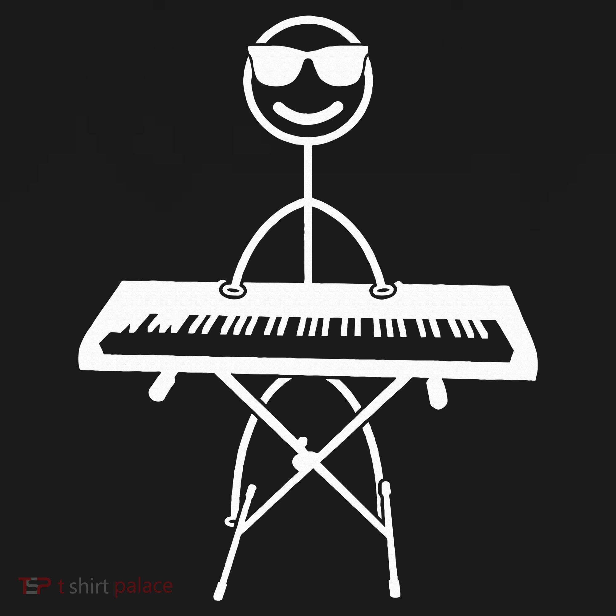 Keyboard Piano Pianist Stick Figure Piano Player Baby Bodysuit