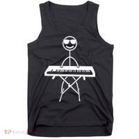 Keyboard Piano Pianist Stick Figure Piano Player Tank Top thumb 0