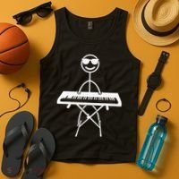 Keyboard Piano Pianist Stick Figure Piano Player Tank Top thumb 4