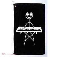 Keyboard Piano Pianist Stick Figure Piano Player Golf Towel thumb 0