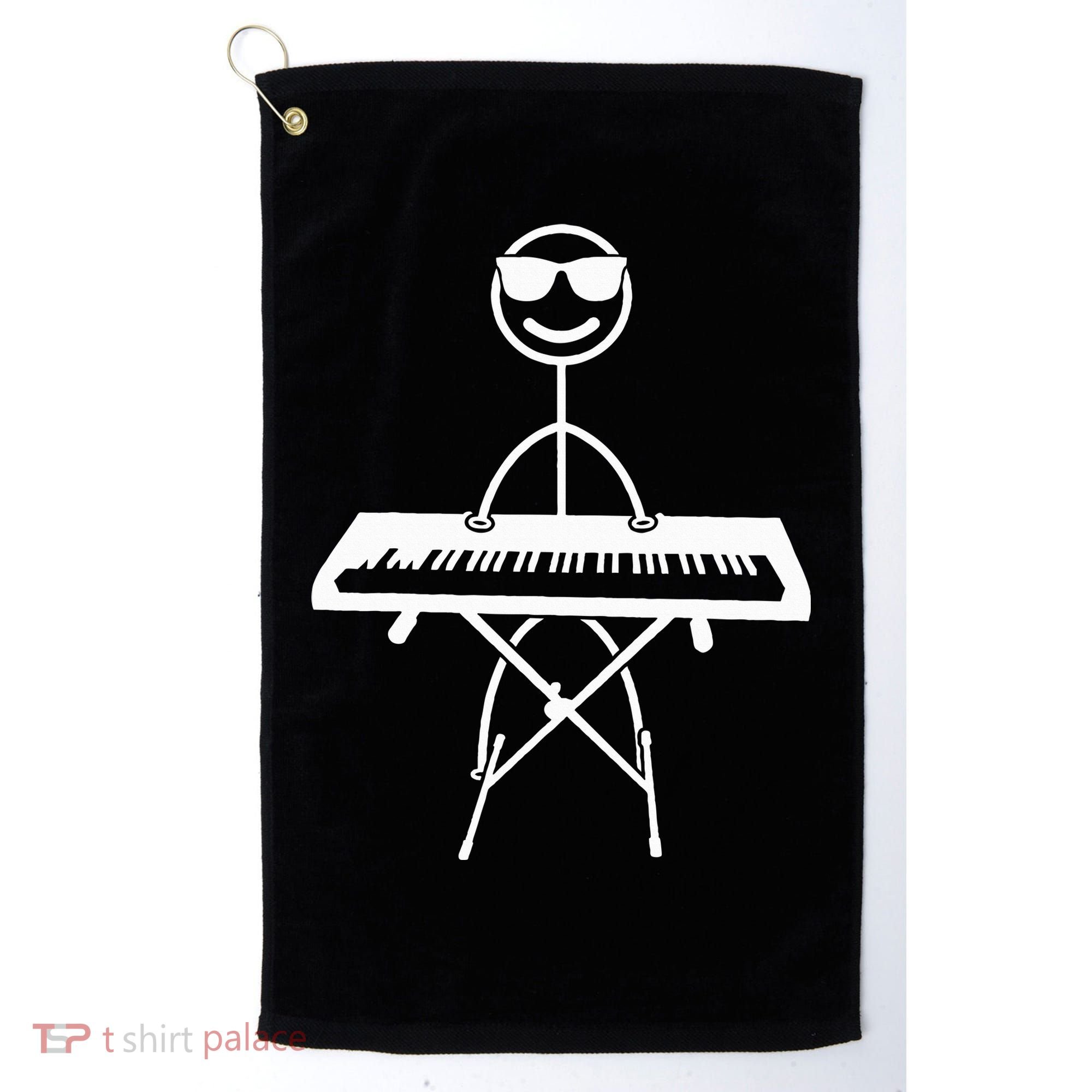 Keyboard Piano Pianist Stick Figure Piano Player Golf Towel