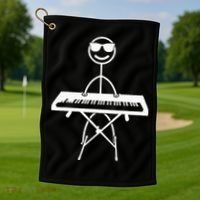Keyboard Piano Pianist Stick Figure Piano Player Golf Towel thumb 1