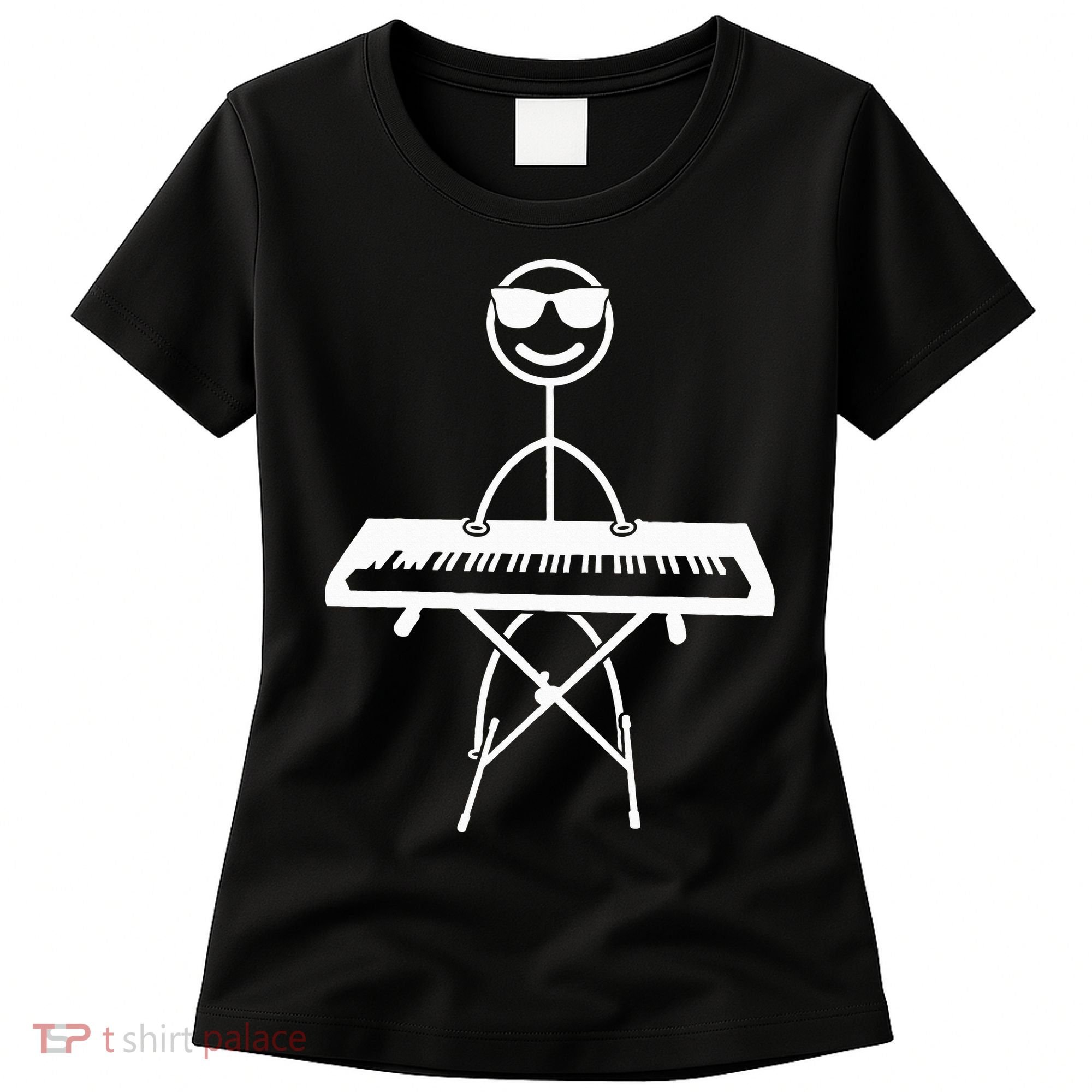 Keyboard Piano Pianist Stick Figure Piano Player Women's T-Shirt