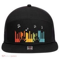 Keyboard Piano Player Gift Piano 7 Panel Mesh Trucker Snapback Hat thumb 0
