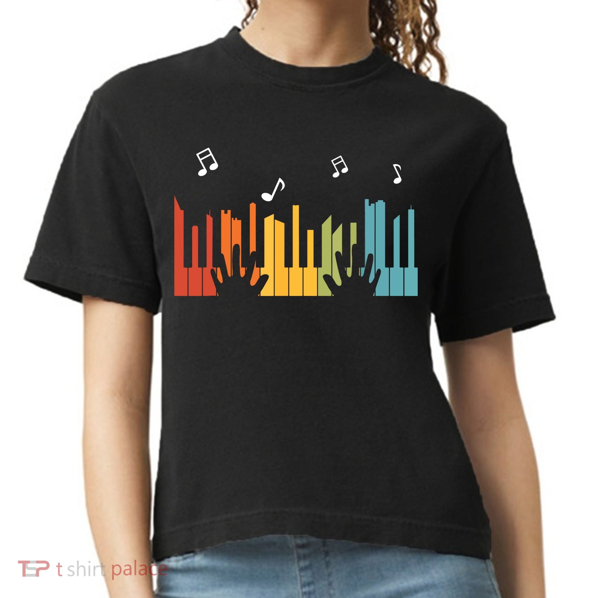 Keyboard Piano Player Gift Piano Comfort Colors Boxy T-Shirt
