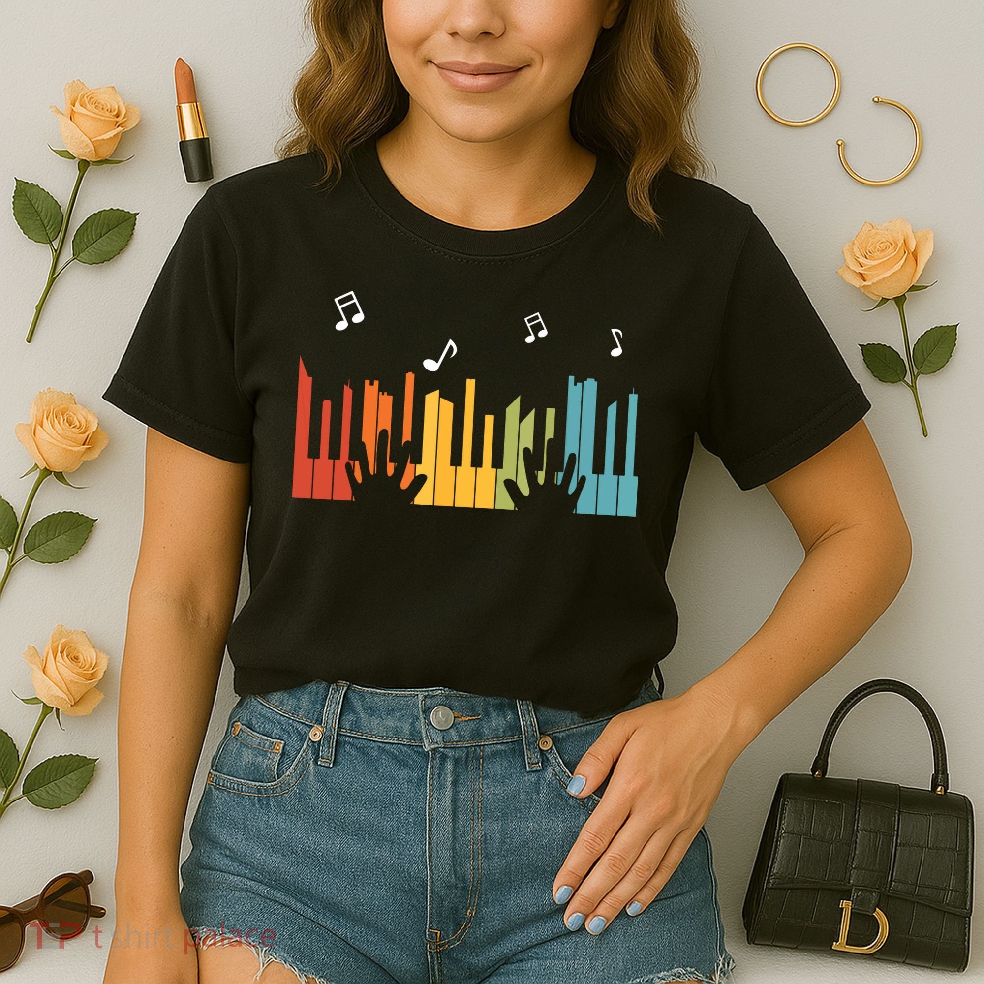 Keyboard Piano Player Gift Piano Comfort Colors Boxy T-Shirt
