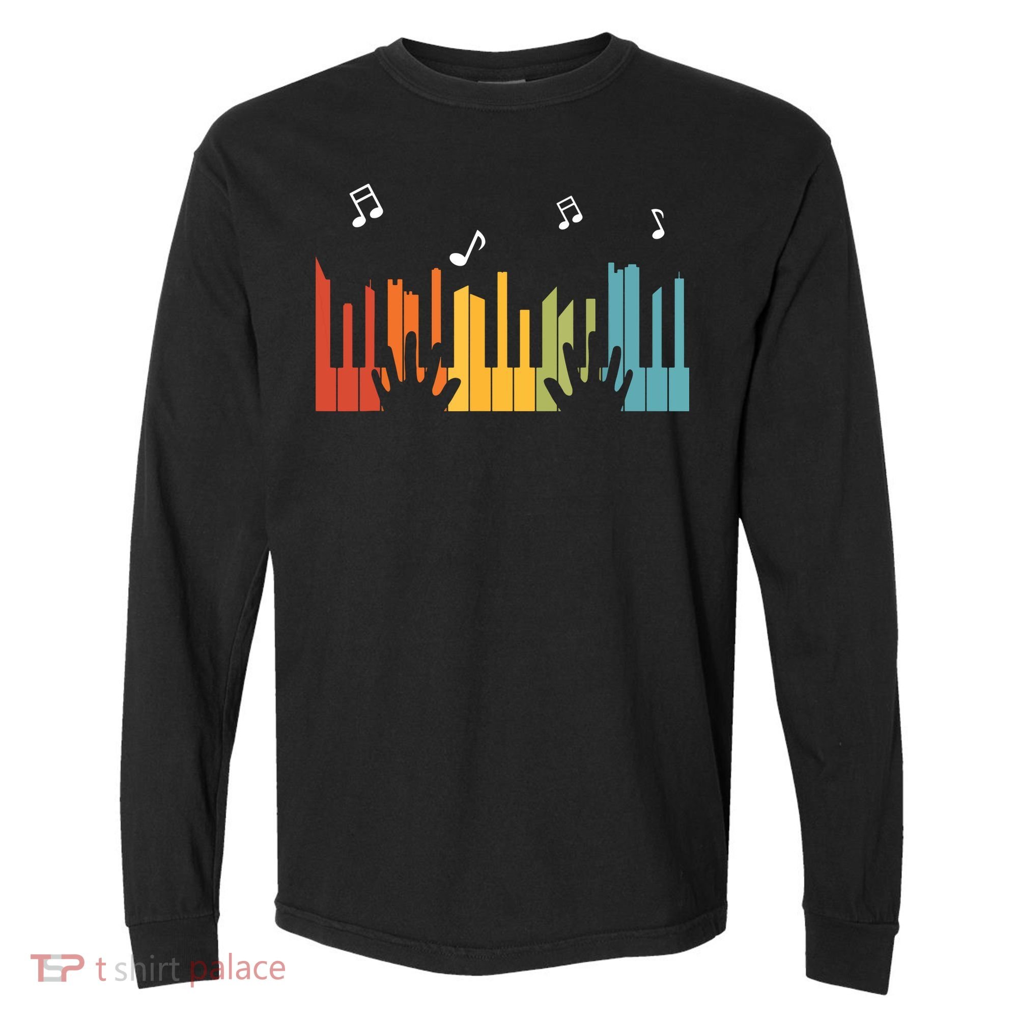 Keyboard Piano Player Gift Piano Comfort Colors Heavyweight Long Sleeve T-Shirt