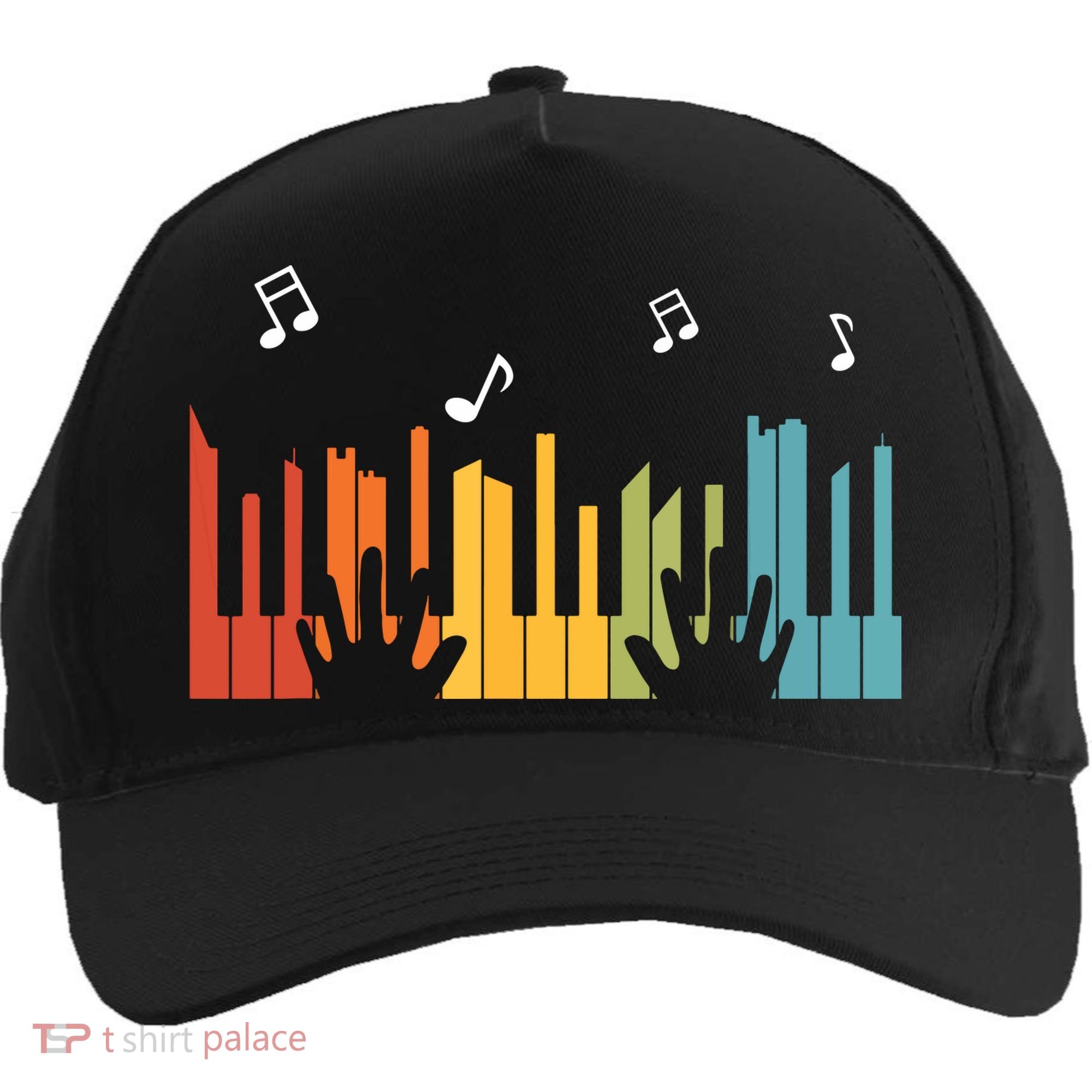 Keyboard Piano Player Gift Piano Five-Panel Snapback Cap