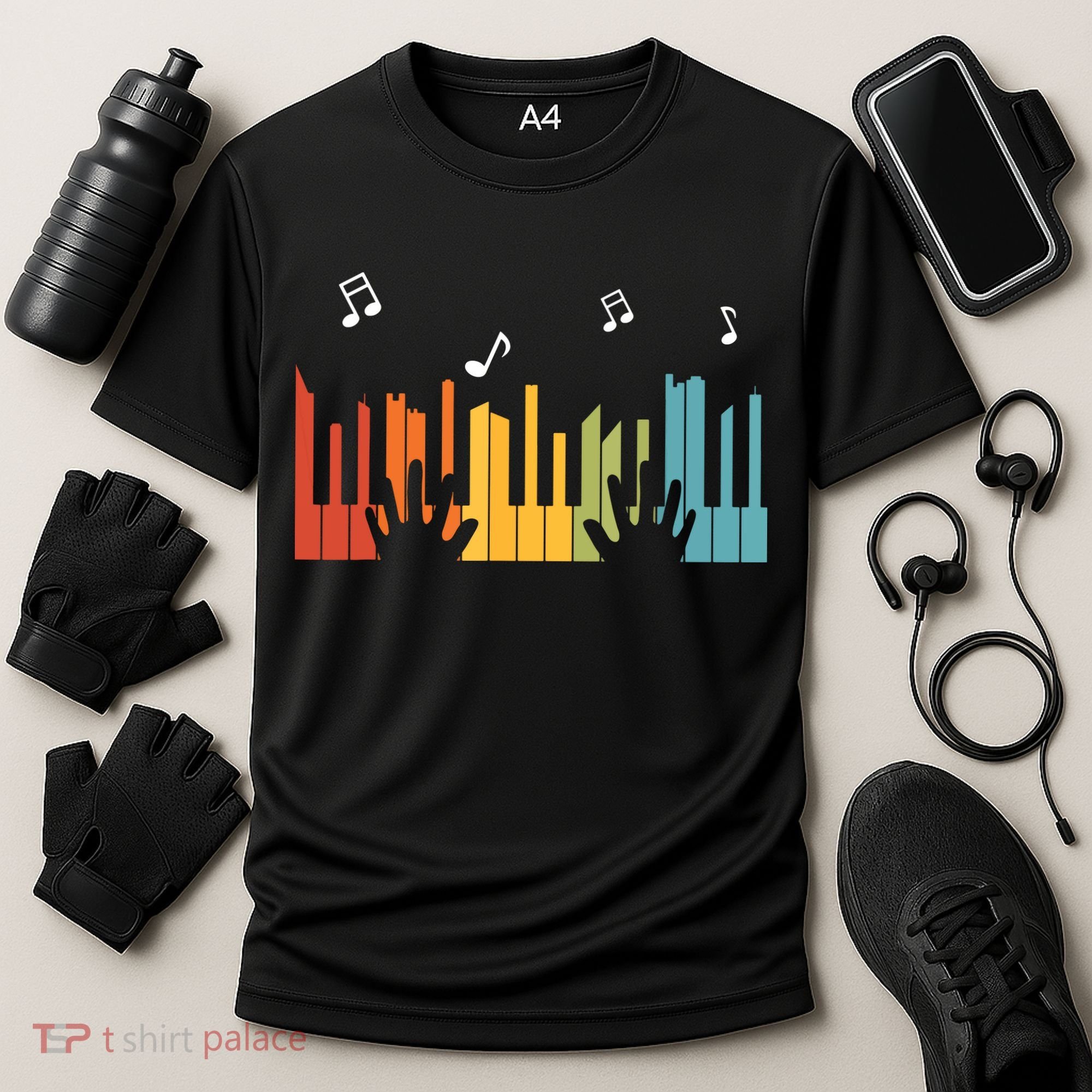 Keyboard Piano Player Gift Piano Cooling Performance Crew T-Shirt