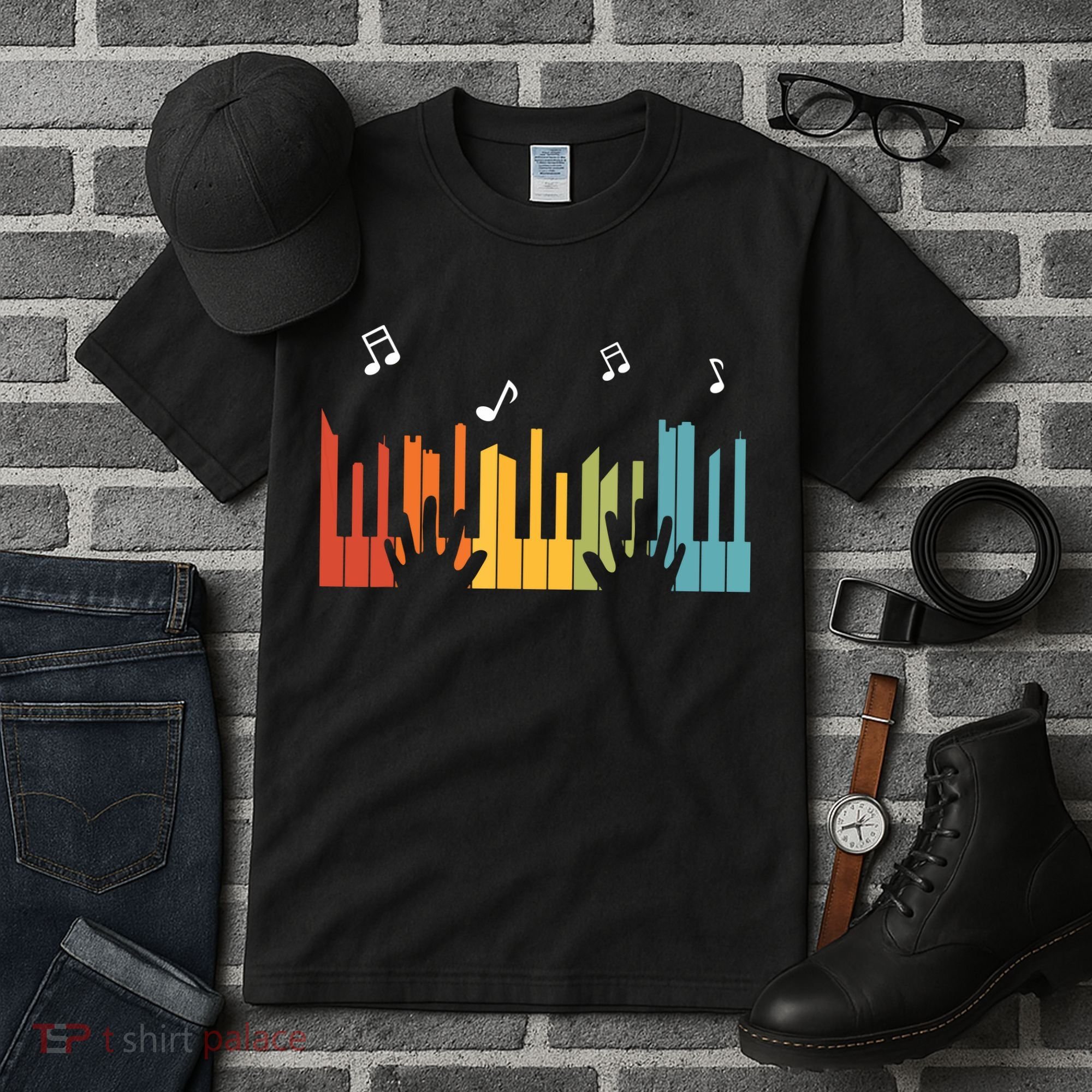 Keyboard Piano Player Gift Piano Tall T-Shirt