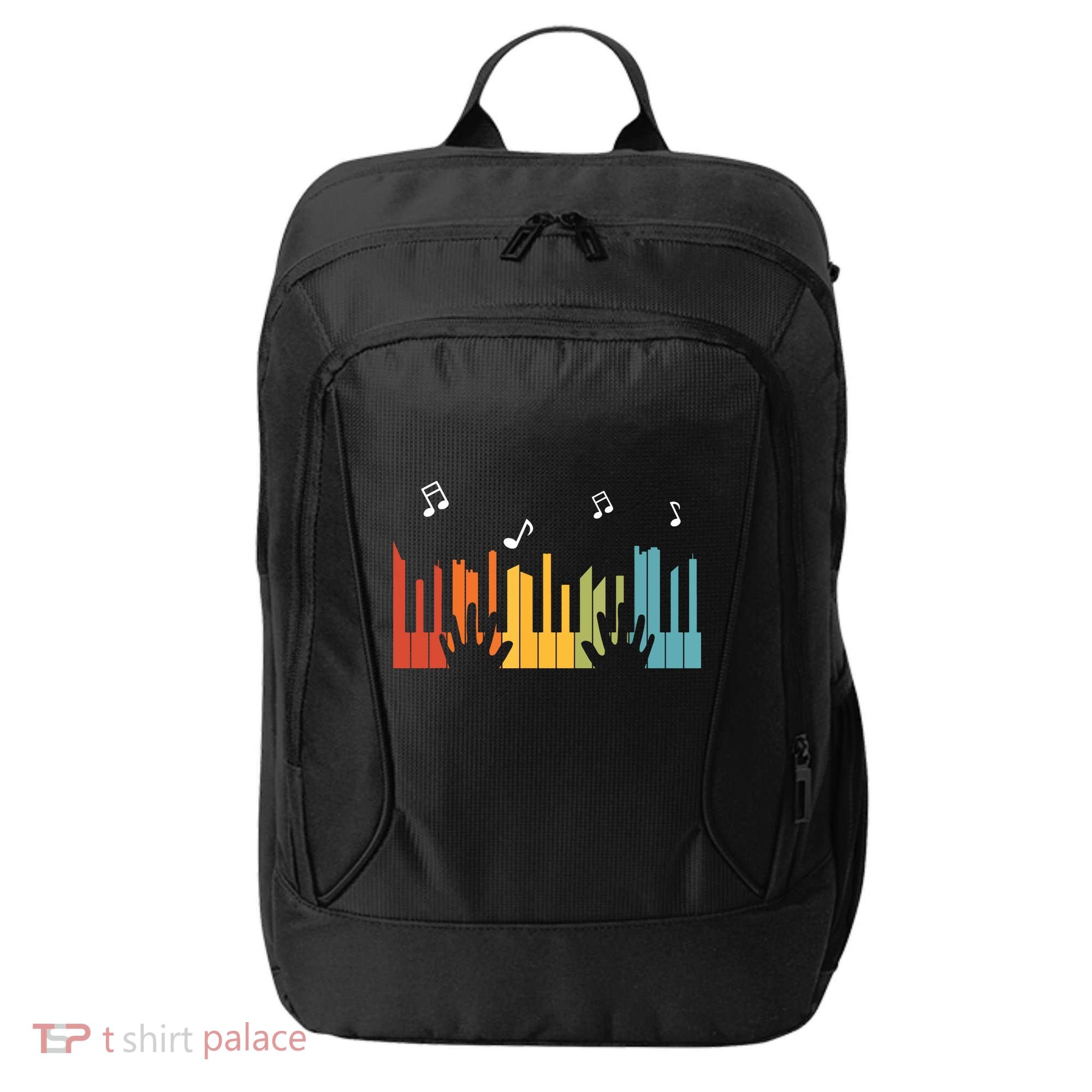 Keyboard Piano Player Gift Piano City Backpack
