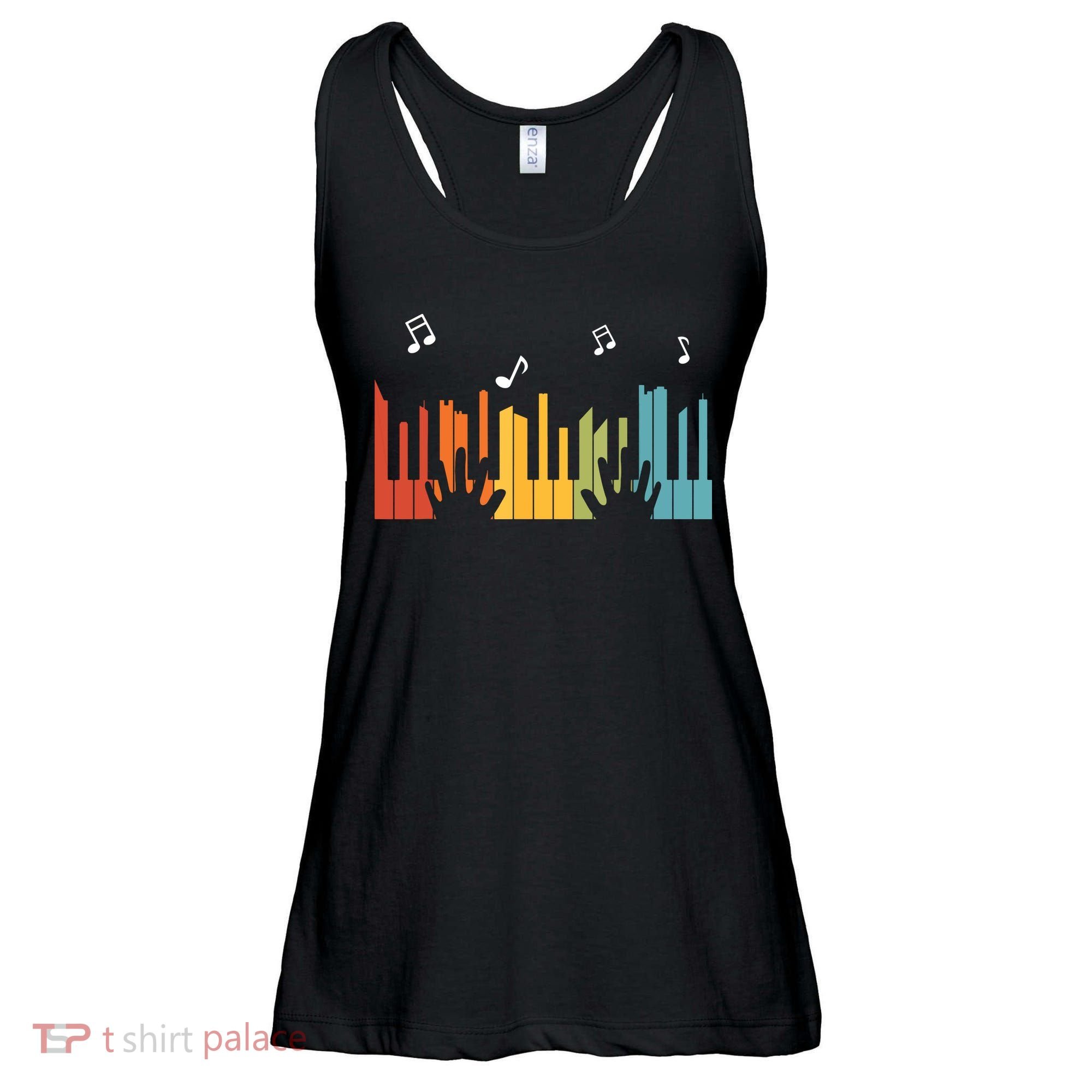Keyboard Piano Player Gift Piano Ladies Essential Flowy Tank