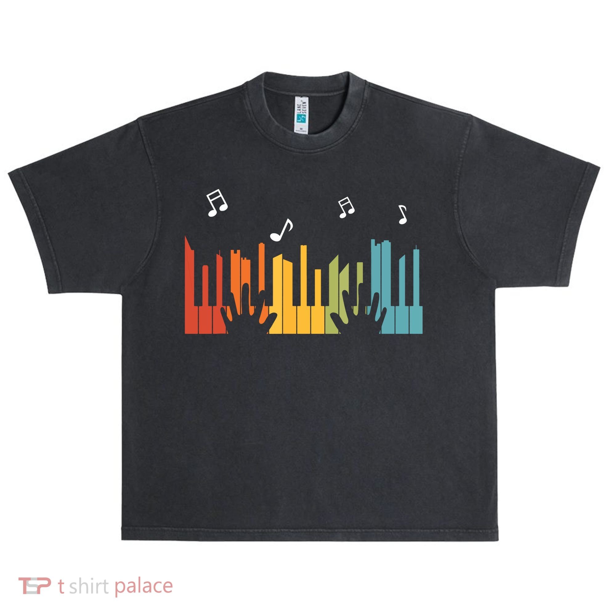 Keyboard Piano Player Gift Piano Urban Oversized Heavyweight T-Shirt