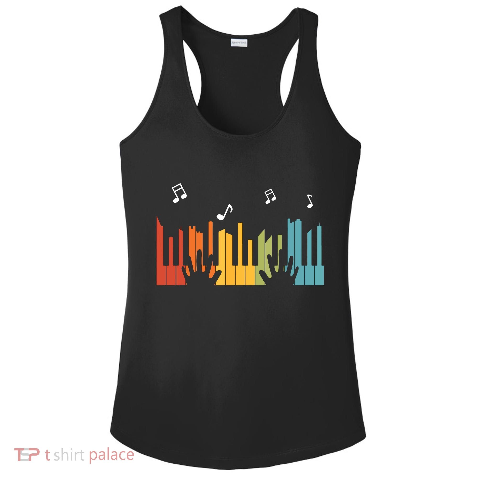 Keyboard Piano Player Gift Piano Ladies PosiCharge Competitor Racerback Tank