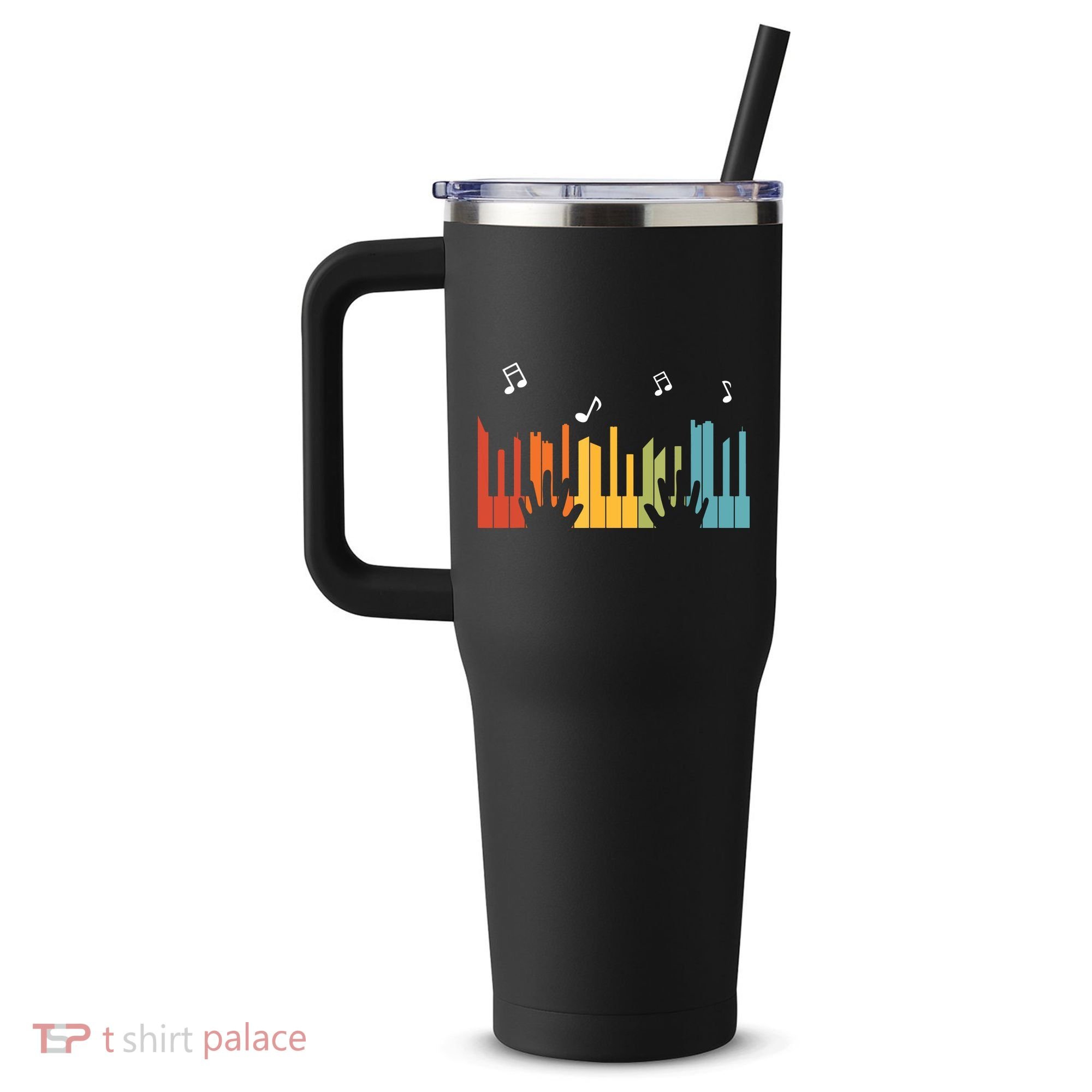 Keyboard Piano Player Gift Piano 40oz Vacuum Insulated Stainless Steel Travel Tumbler