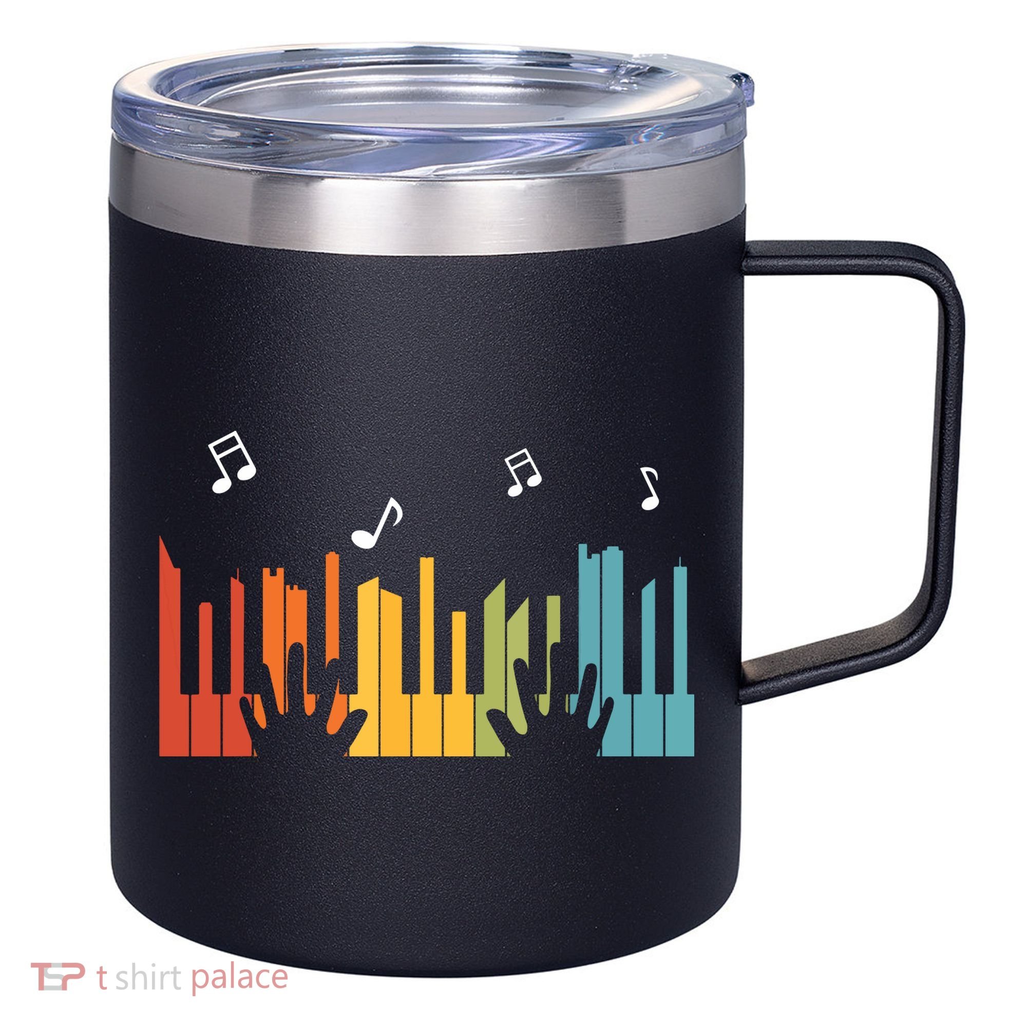 Keyboard Piano Player Gift Piano 12oz Stainless Steel Coffee Mug