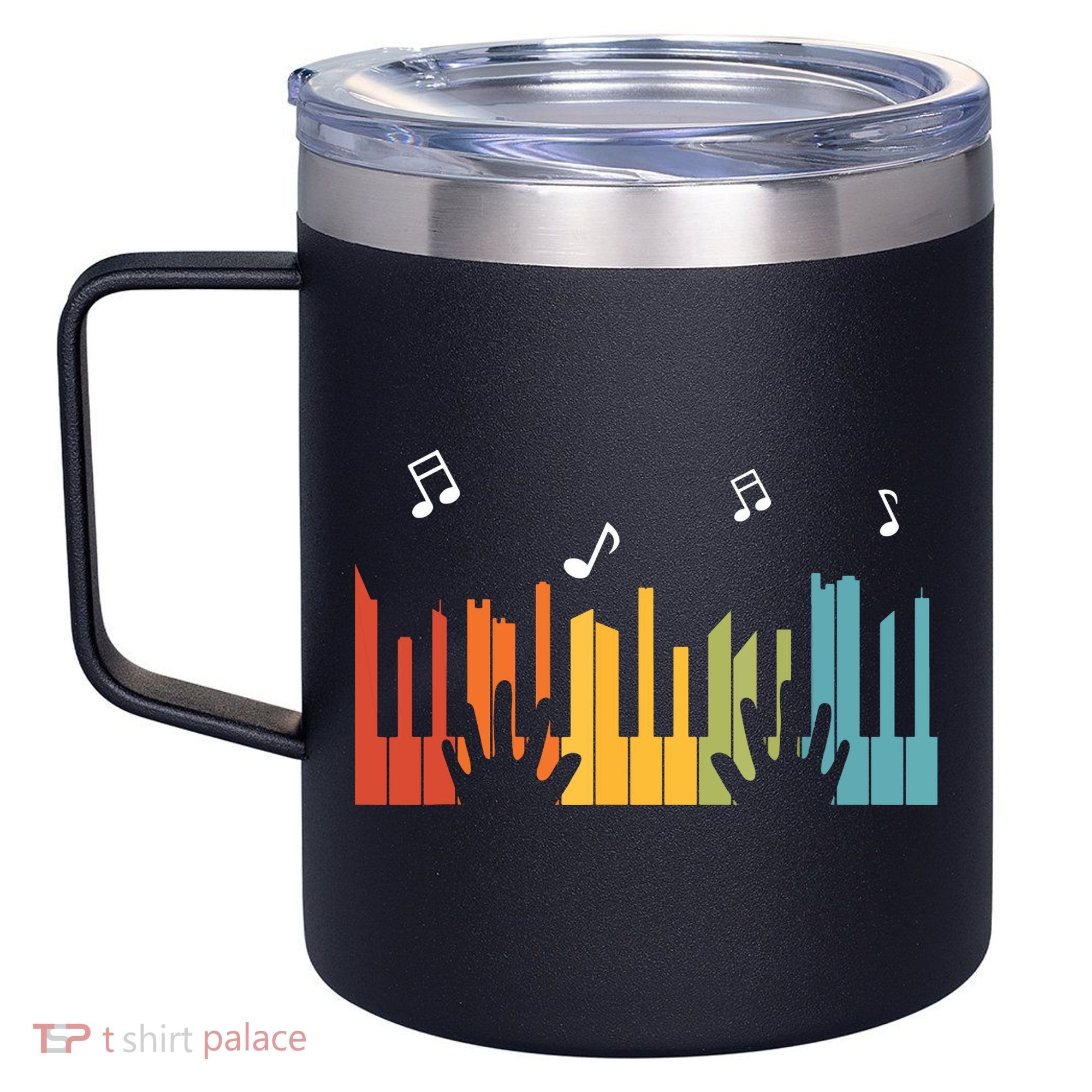 Keyboard Piano Player Gift Piano 12oz Stainless Steel Coffee Mug