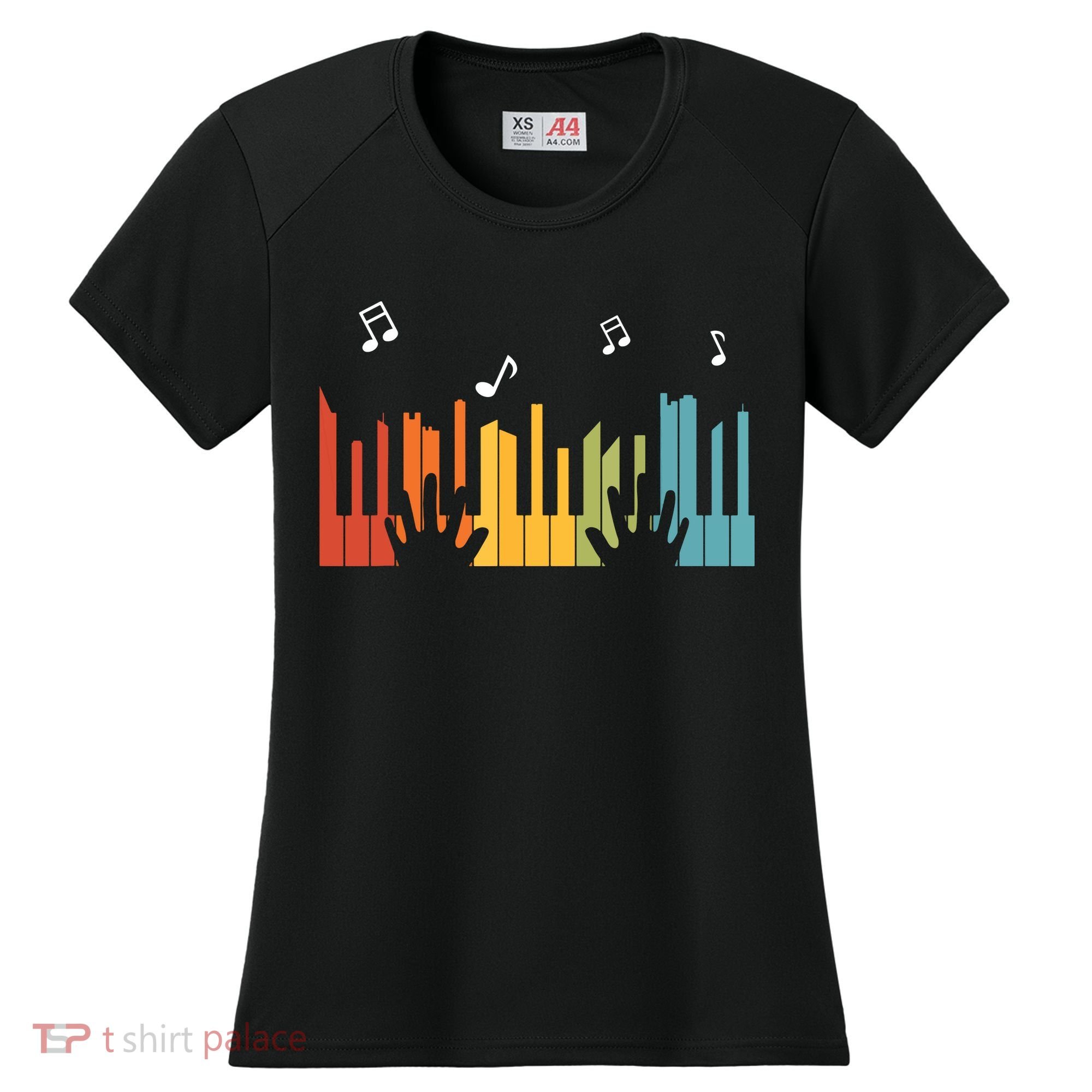 Keyboard Piano Player Gift Piano Women's Cooling Performance Crew T-Shirt