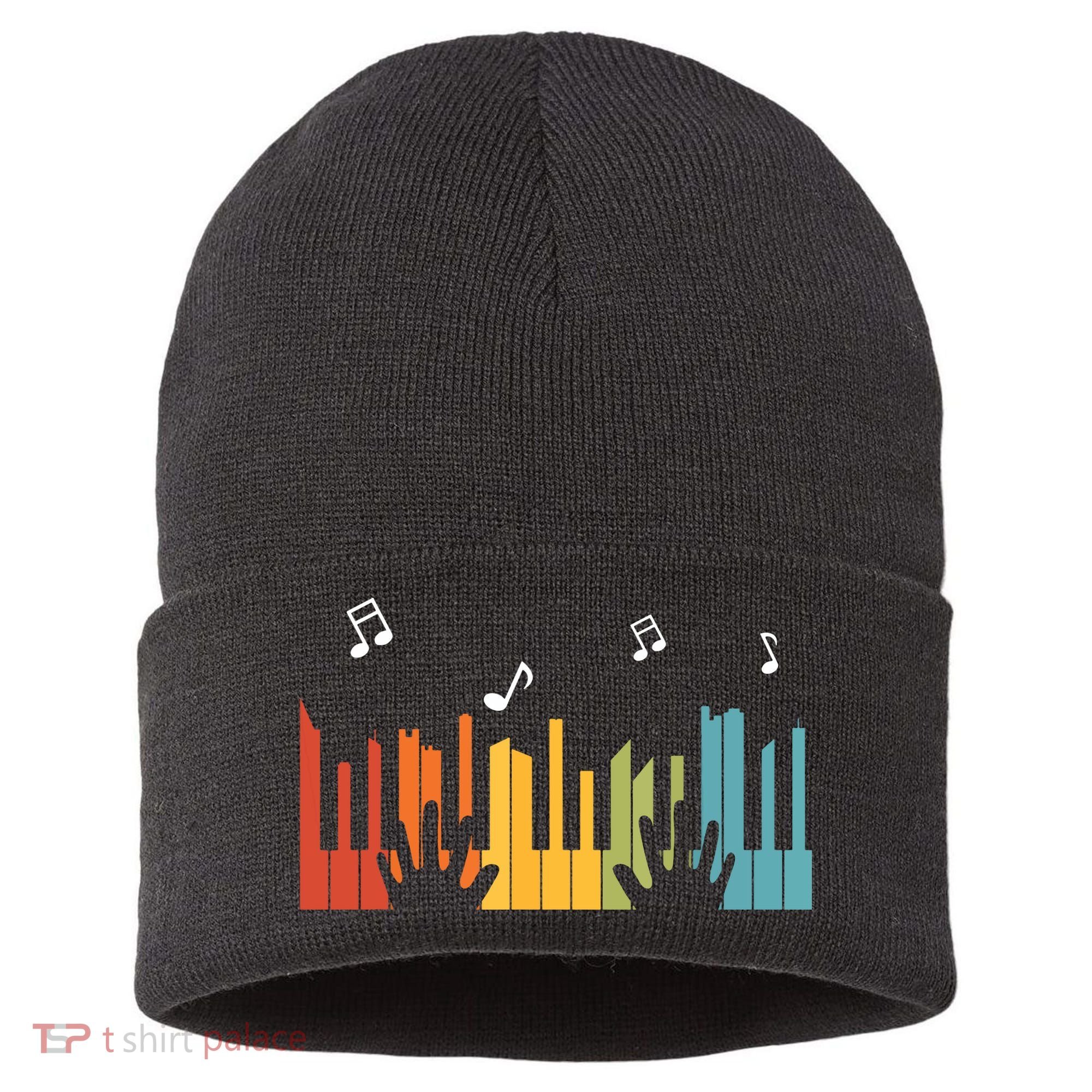 Keyboard Piano Player Gift Piano Sustainable Knit Beanie