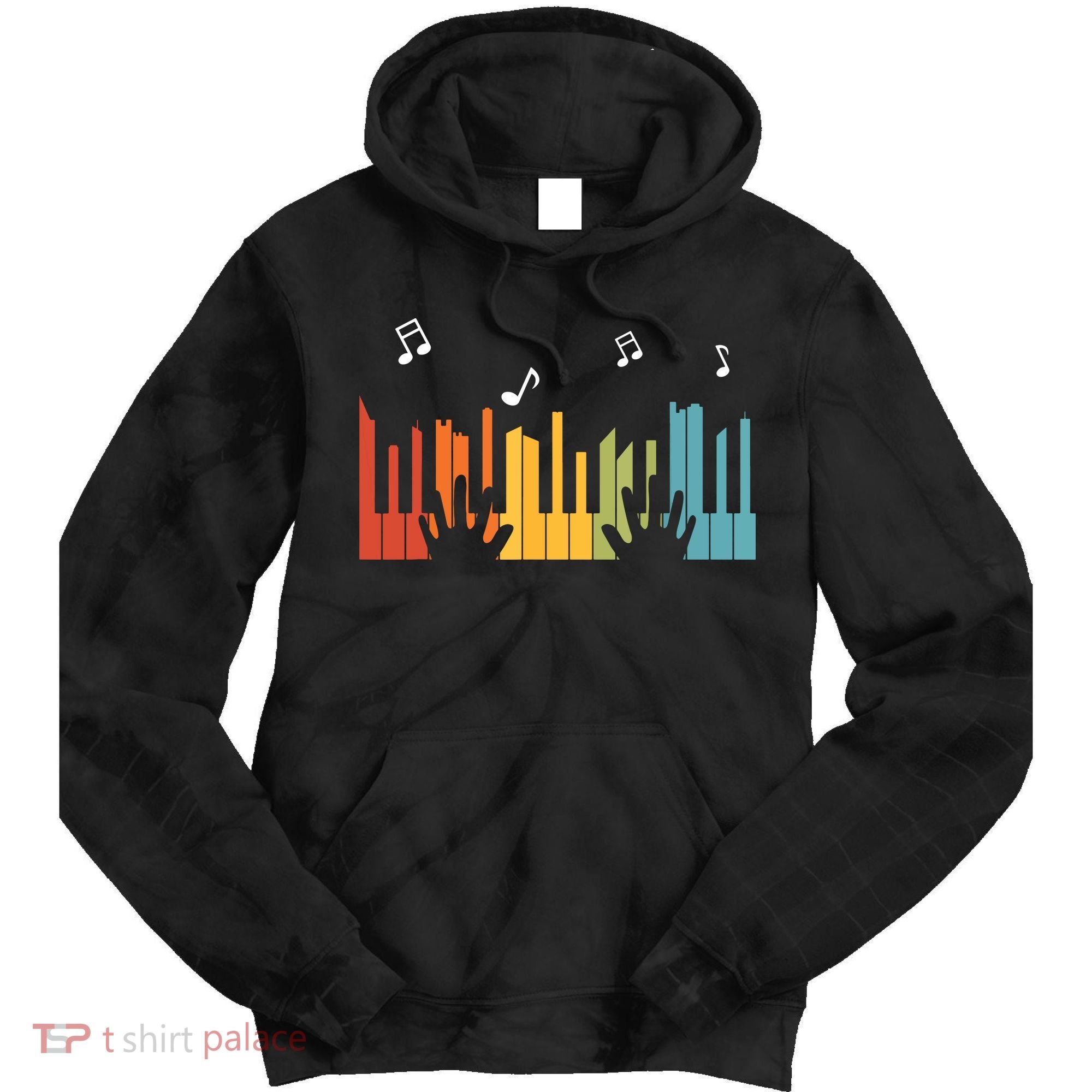 Keyboard Piano Player Gift Piano Tie Dye Hoodie