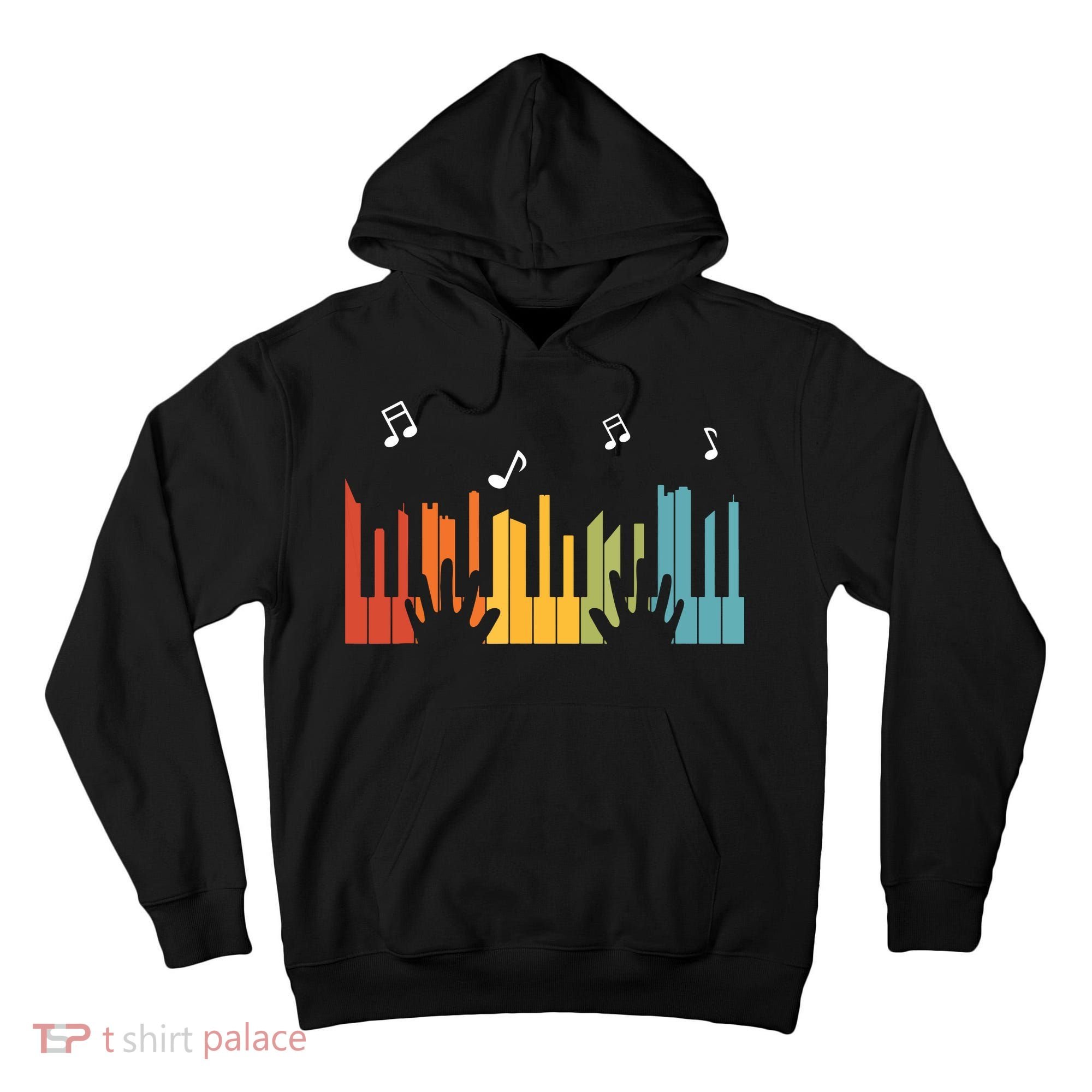 Keyboard Piano Player Gift Piano Tall Hoodie
