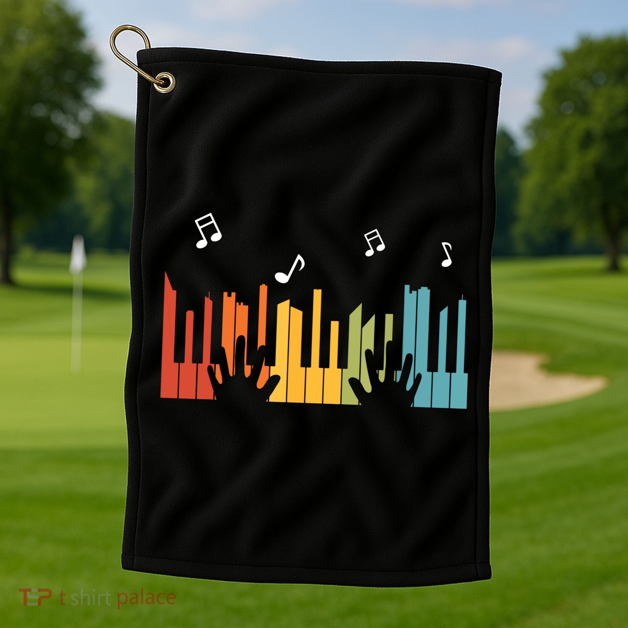 Keyboard Piano Player Gift Piano Golf Towel