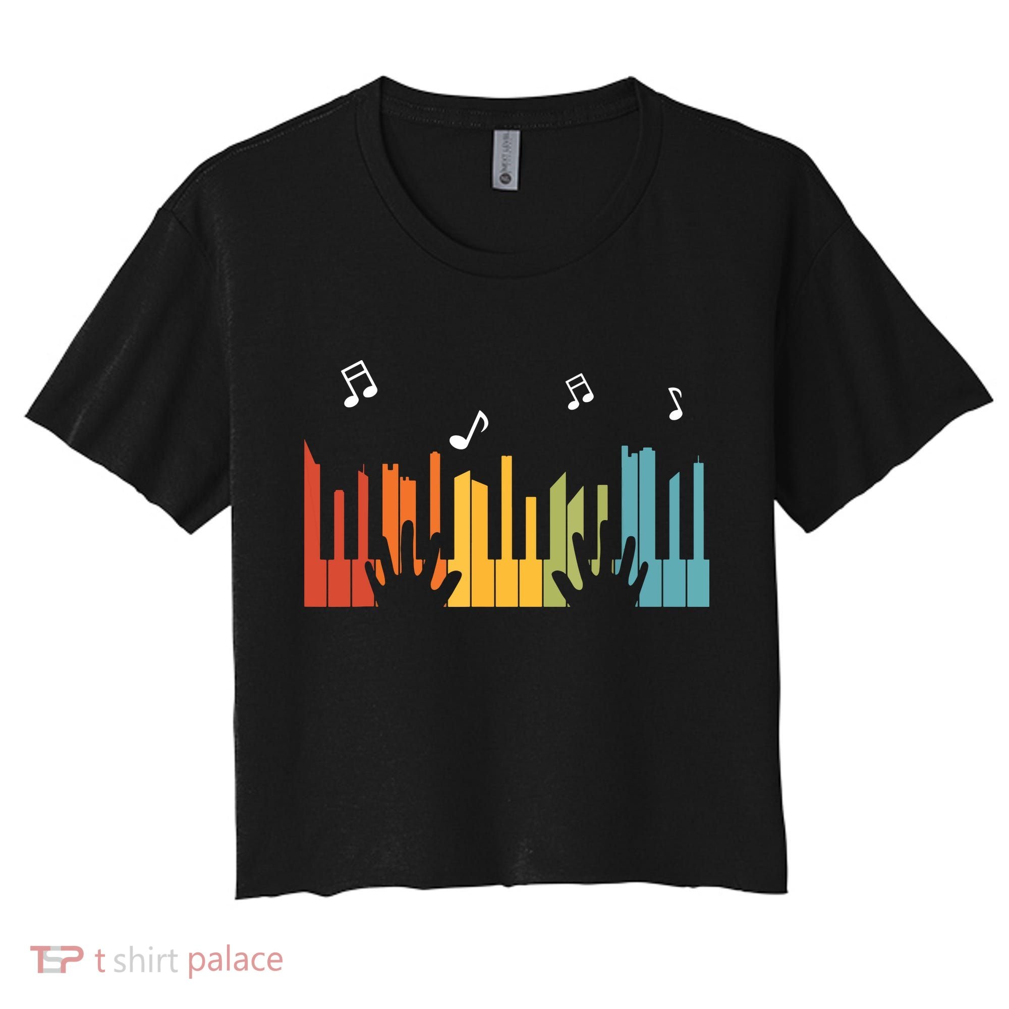 Keyboard Piano Player Gift Piano Women's Crop Top Tee