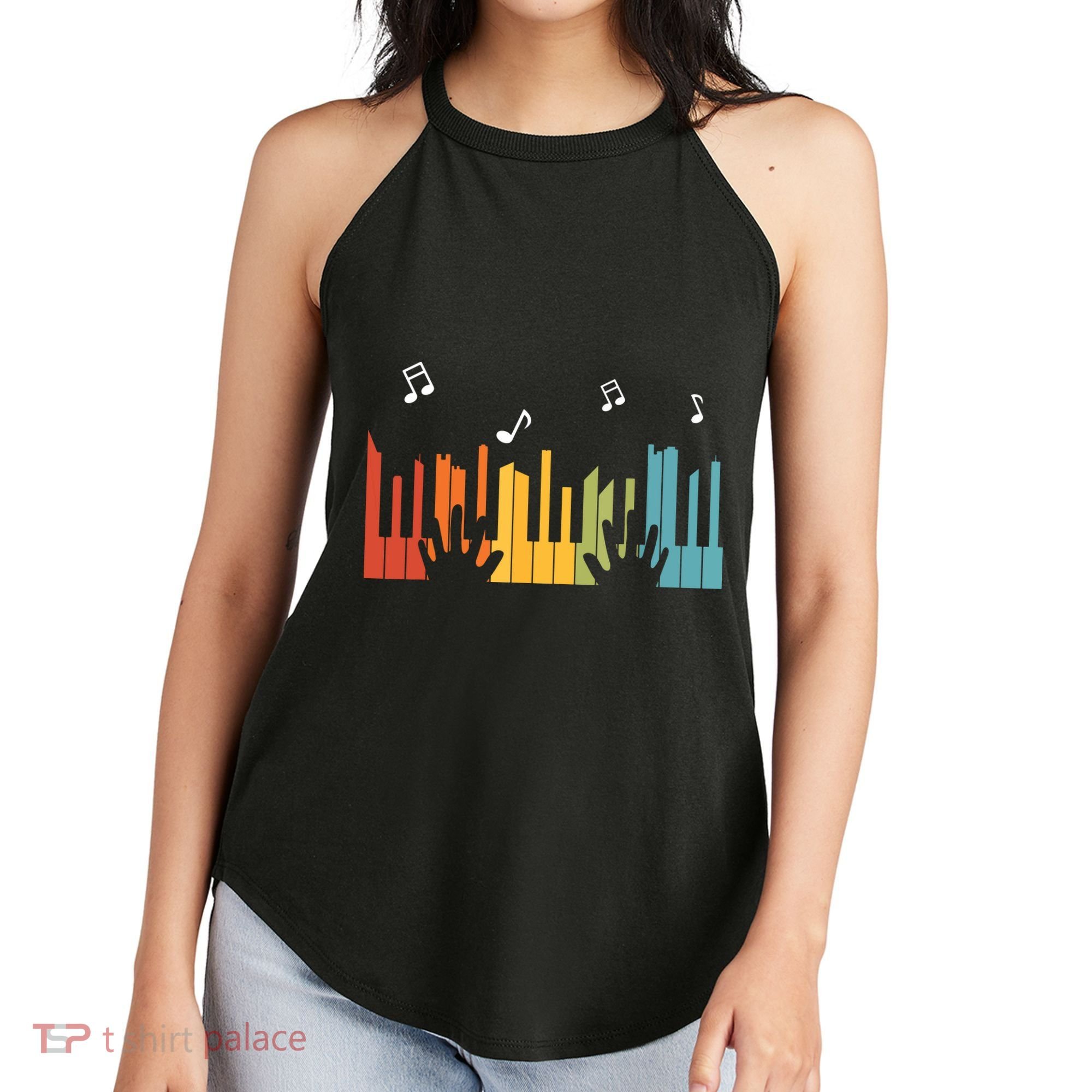 Keyboard Piano Player Gift Piano Women's Perfect Tri Rocker Tank