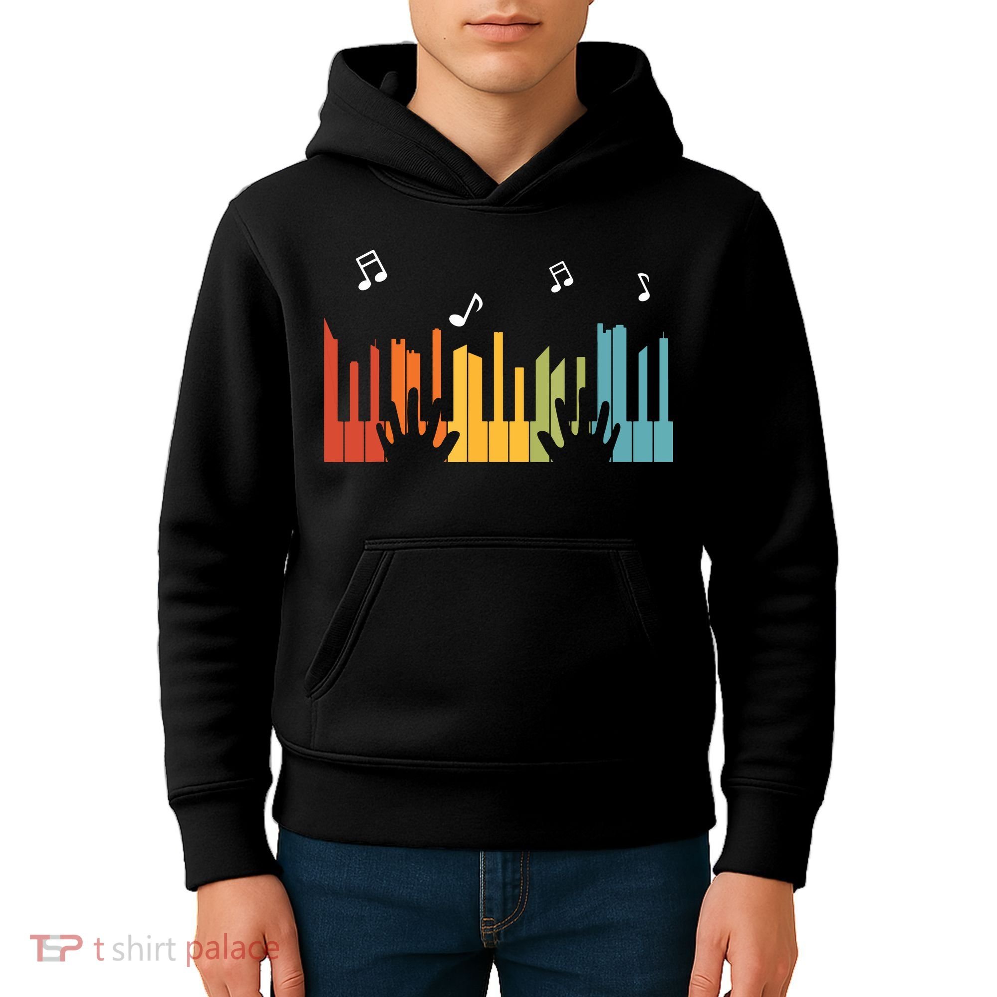 Keyboard Piano Player Gift Piano Kids Hoodie