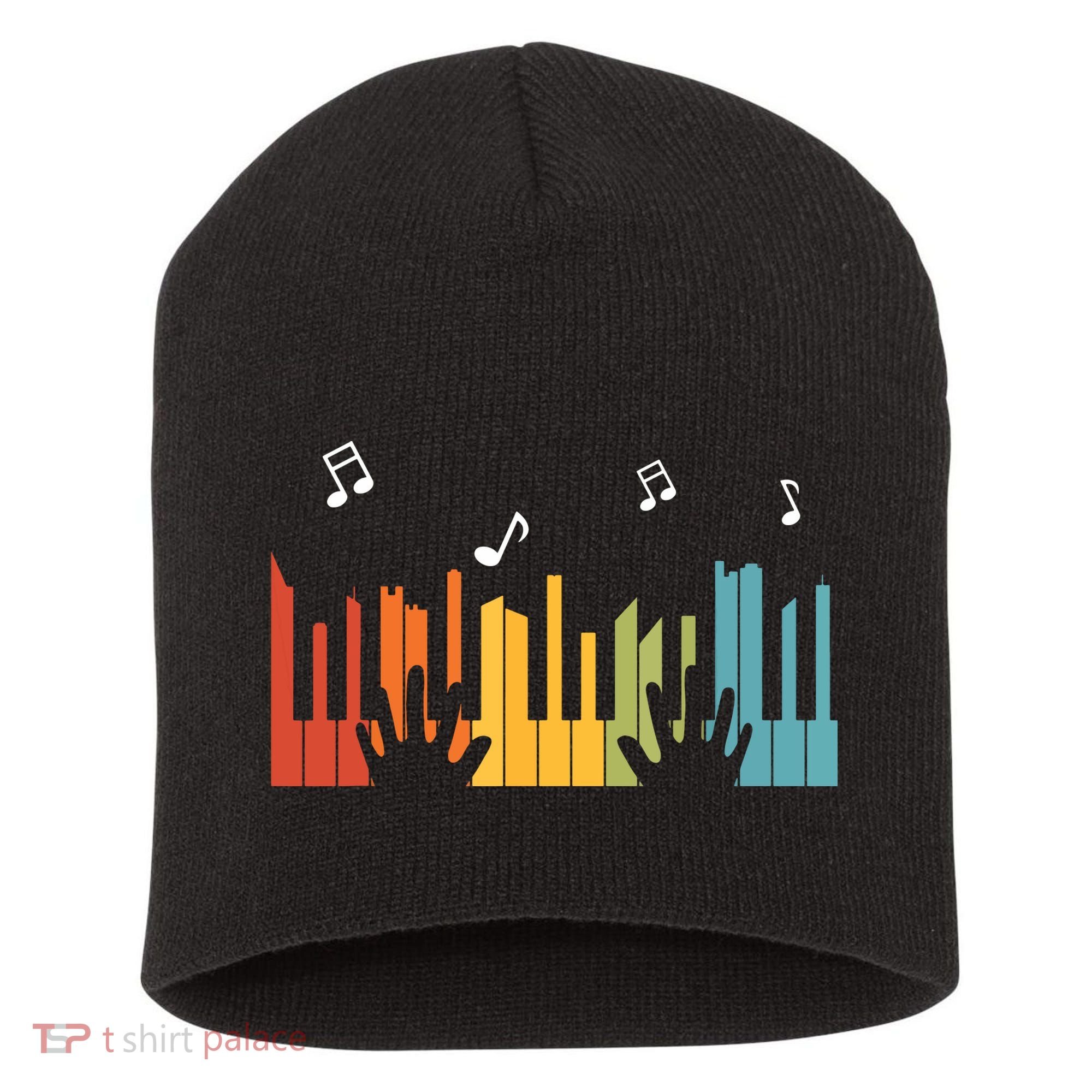 Keyboard Piano Player Gift Piano Short Acrylic Beanie